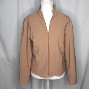 Barbara Lesser Studio Women's Full Zip Jacket Tan XS